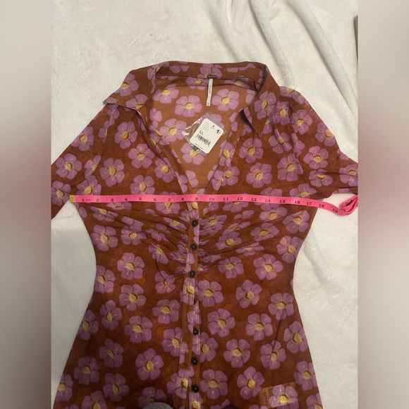 Free People Floral Button-Up Women's Top XL NWT - Picture 3 of 5